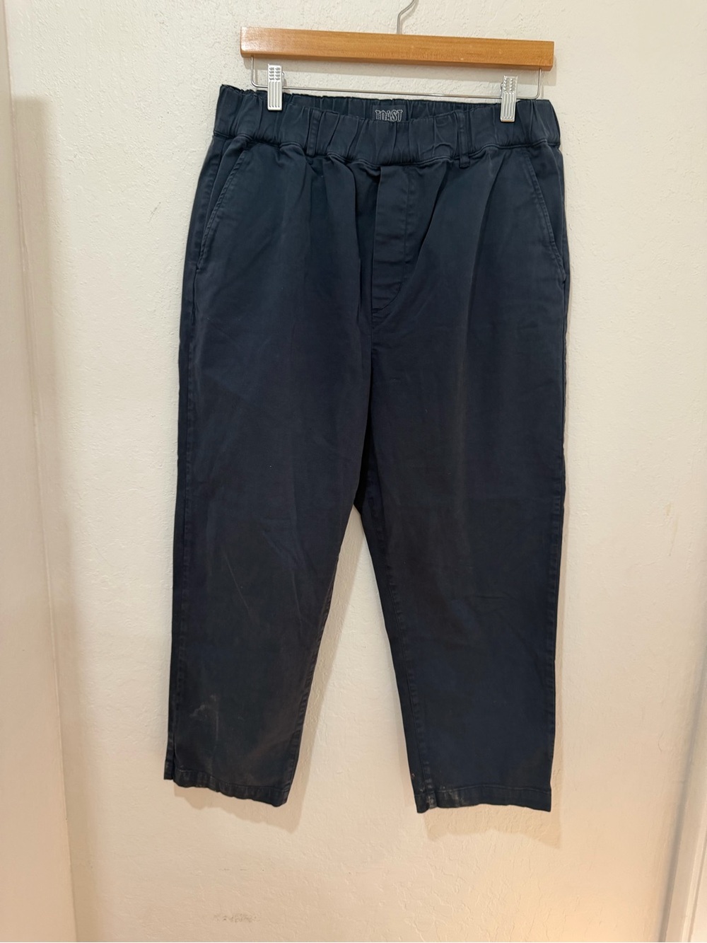 TOAST Women’s Navy Relaxed Elastic-Waist Pants